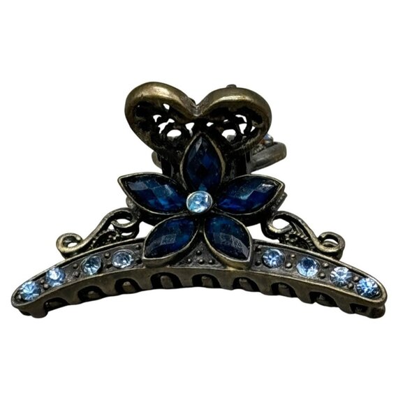 elegant floral metal hair clip blue heart butterfly blue embellished blue READ - Picture 1 of 6